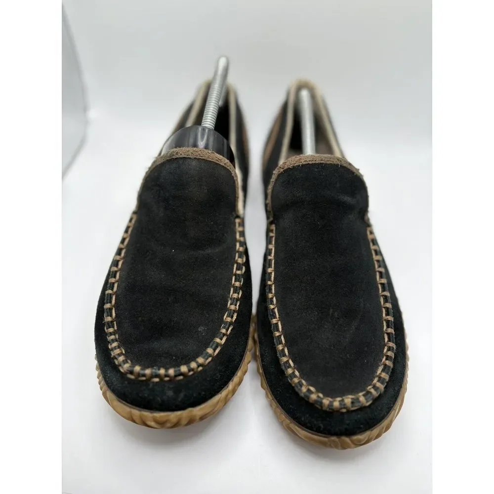 Sorel Falcon Ridge‎ Suede Slippers Black NM2025-010 Mens size 9.5 Slip On Shoes